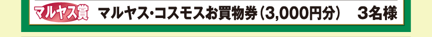 マルヤス・コスモスお買物券（3,000円分）　3名様